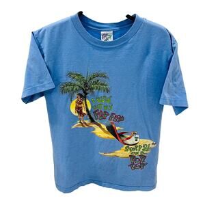Vtg 1996 Jimmy Buffett Margaritaville T Shirt Caribbean Soul Flip Flop Lyric L